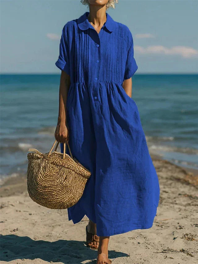 Arianne | Vestido Camisón Fluido de Algodón Elegante para Mujer