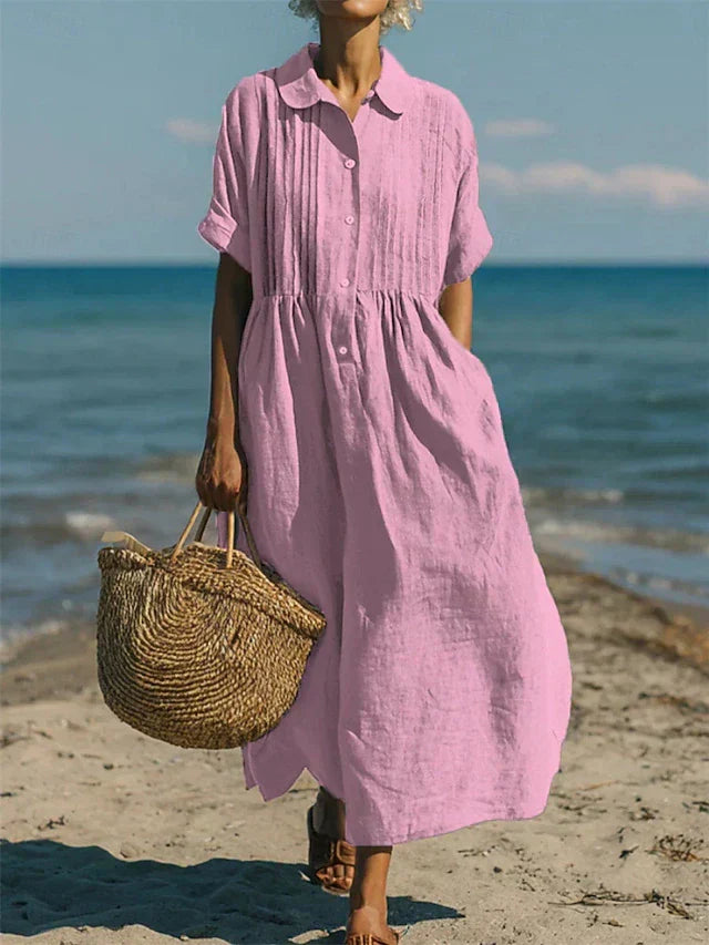 Arianne | Vestido Camisón Fluido de Algodón Elegante para Mujer