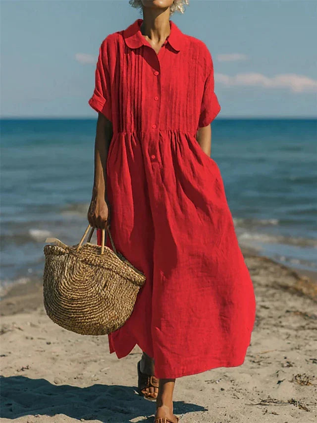 Arianne | Vestido Camisón Fluido de Algodón Elegante para Mujer