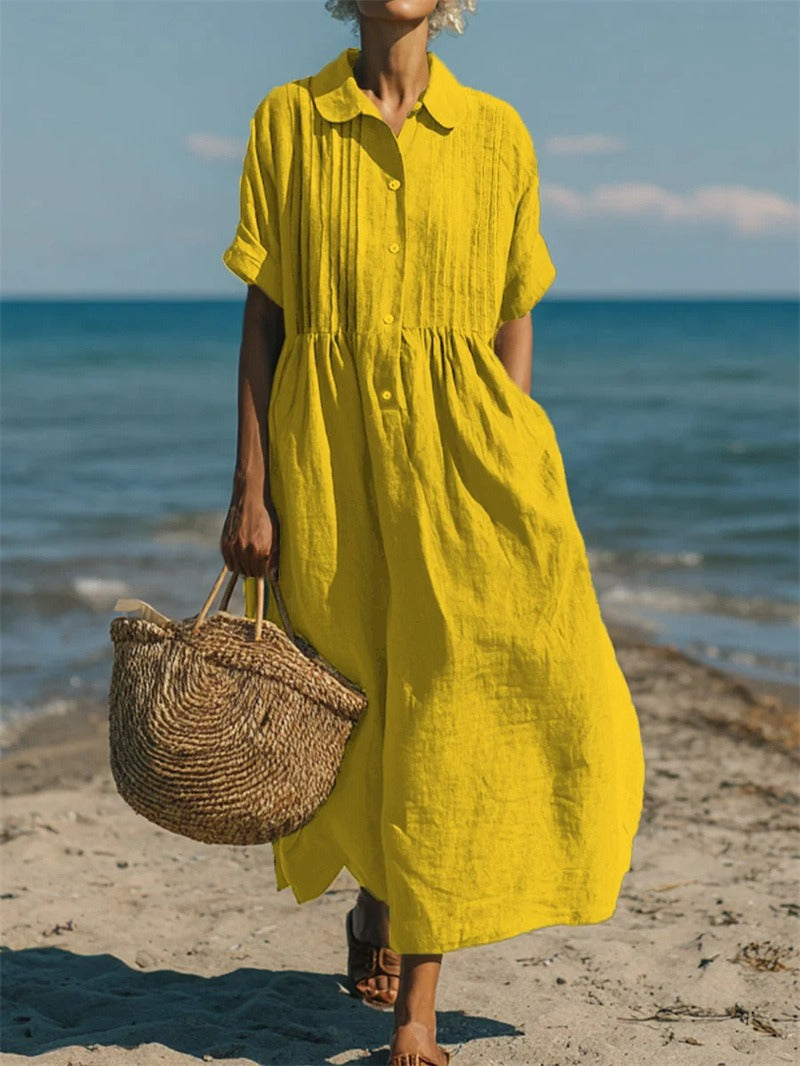 Arianne | Vestido Camisón Fluido de Algodón Elegante para Mujer