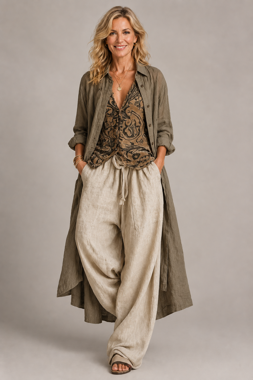 Élise | Conjunto de Lino de Tres Piezas para Mujer