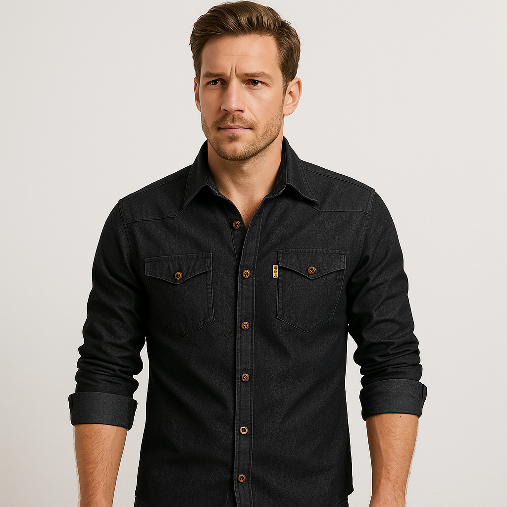 JIM - CAMISA DE ALGODÓN VAQUERO