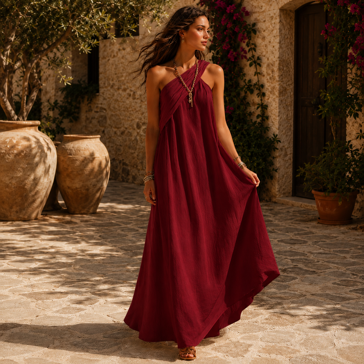 VERA – Vestido Maxi Cruzado para Mujer