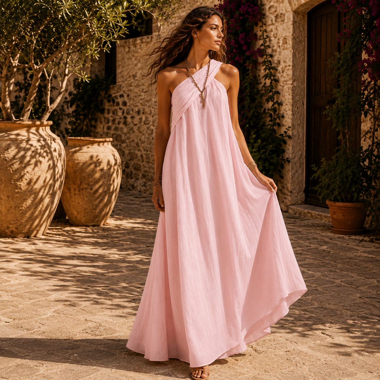 VERA – Vestido Maxi Cruzado para Mujer