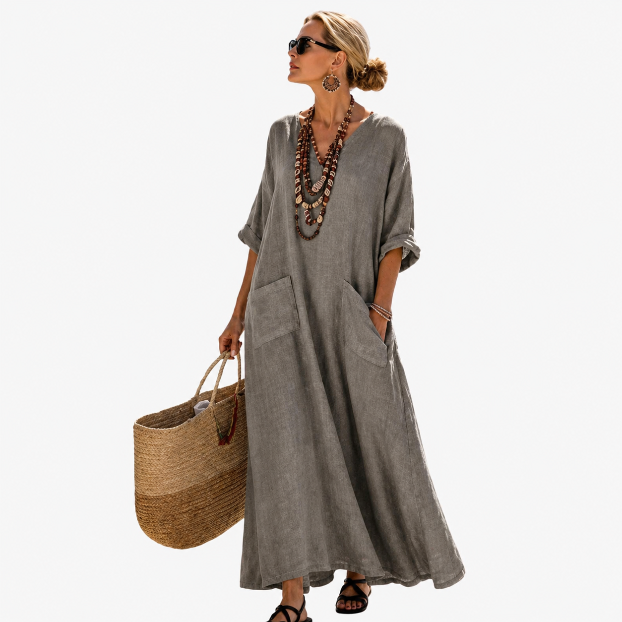 Zara - Caftán Largo para Mujer