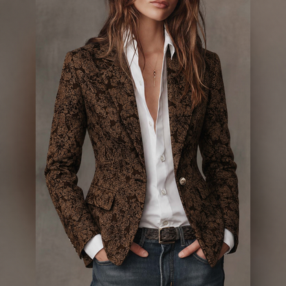 Loretta | Blazer Jacquard en Cachemira Ajustado para Mujer