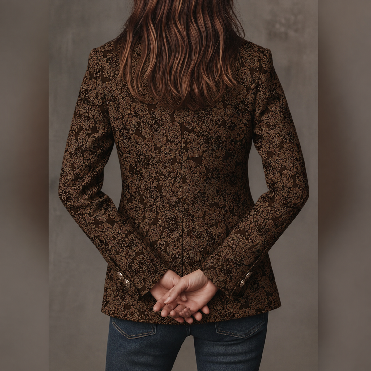 Loretta | Blazer Jacquard en Cachemira Ajustado para Mujer