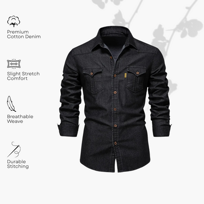 JIM - CAMISA DE ALGODÓN VAQUERO