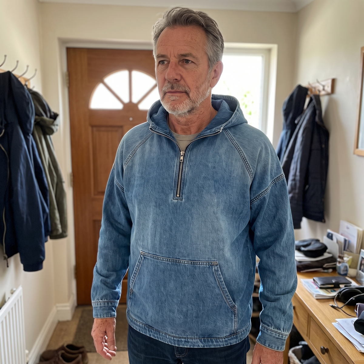 TON - CHAQUETA DE JEAN RIVINGTON CON MEDIA CREMALLERA PARA HOMBRE