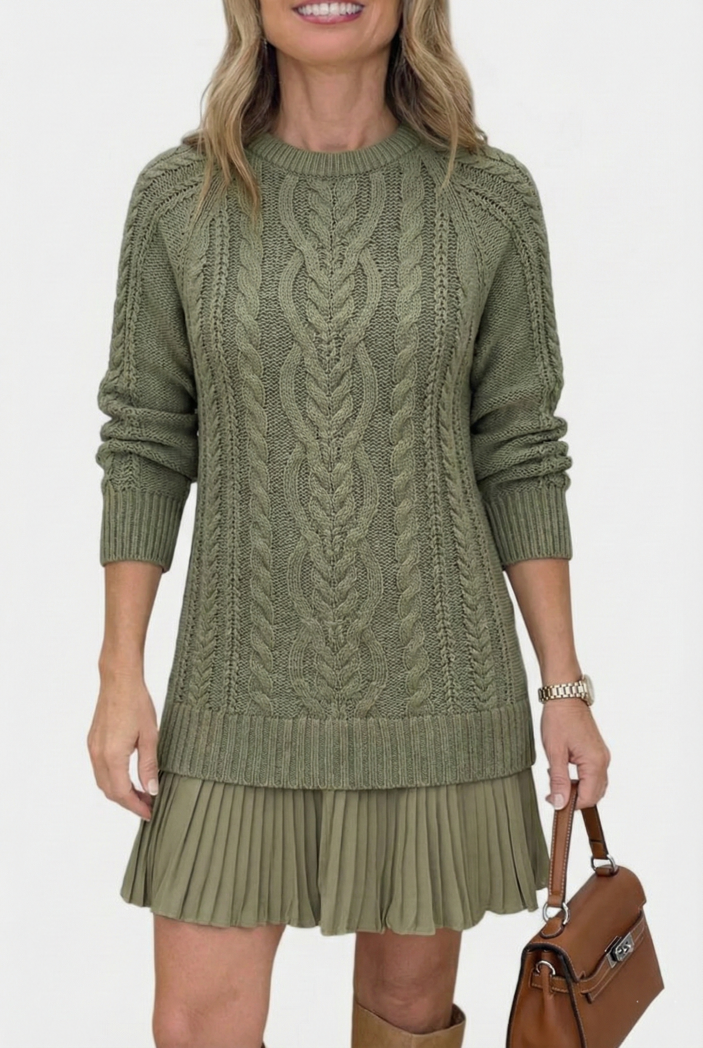 Daina | Vestido de punto con detalles trenzados