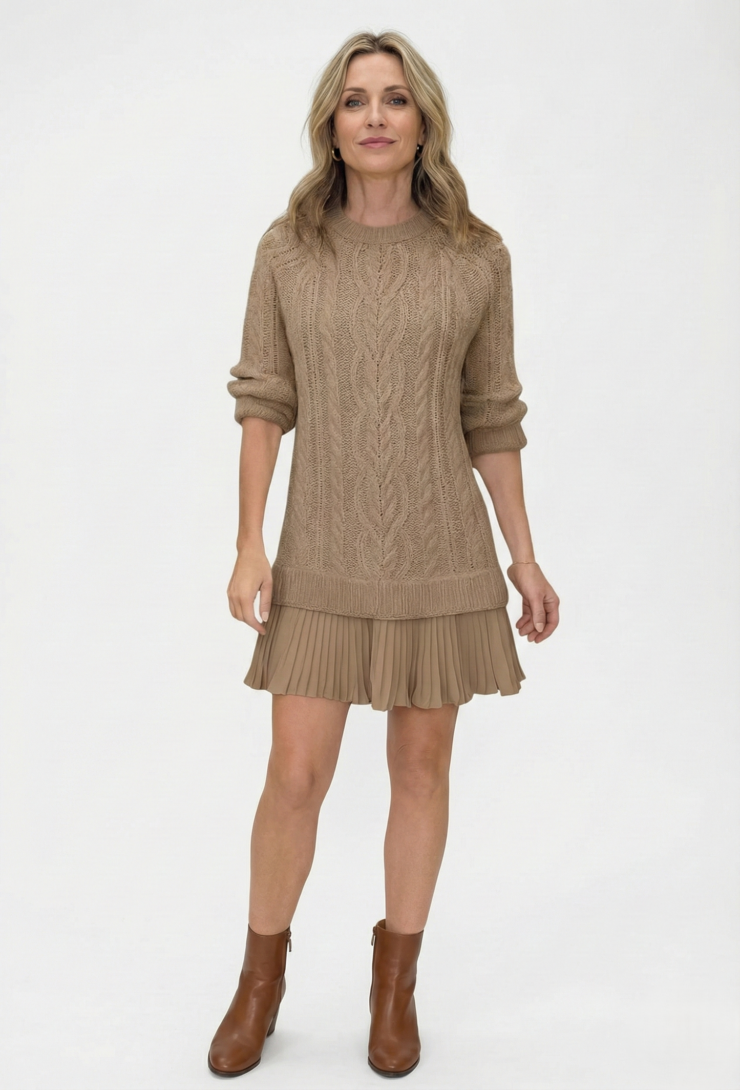 Daina | Vestido de punto con detalles trenzados