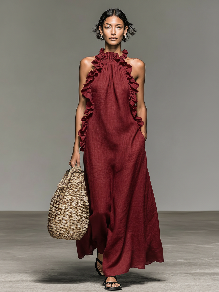 Lua | Vestido Maxi con Bolsillos para Mujer