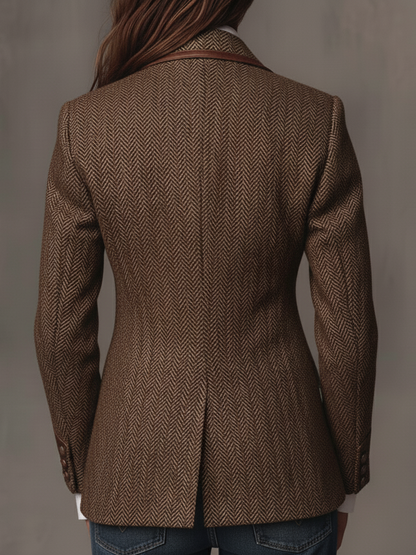 Gisèle | Blazer con Apliques de Chevron Impreso para Mujer