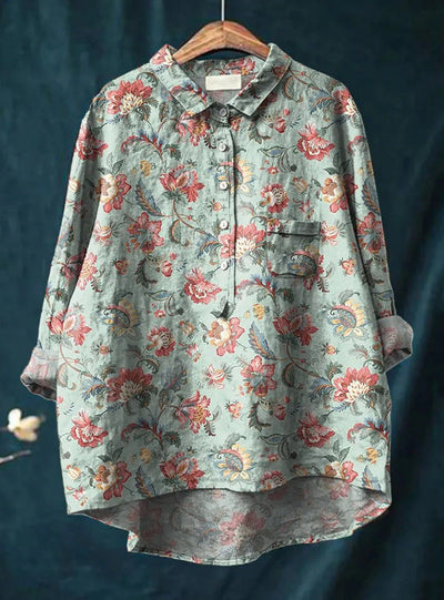 Laura™ | Blusa clásica con estampado flora