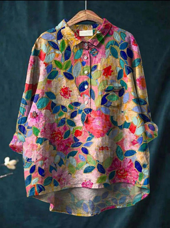 Laura™ | Blusa clásica con estampado flora