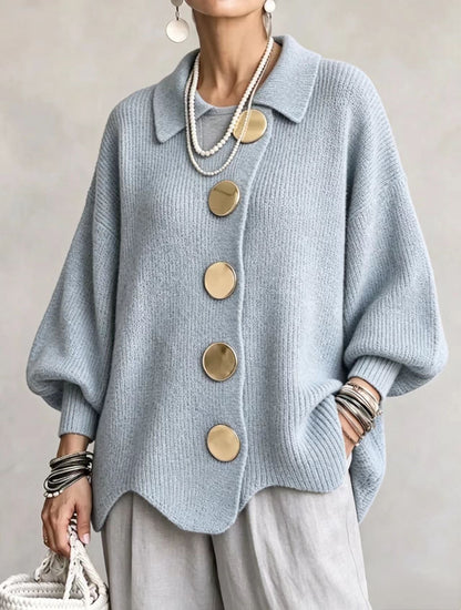 Victoire | Cárdigan oversize con grandes botones dorados para Mujer