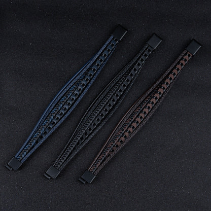Cruz - Pulsera de cuero para hombres – robusta, elegante y atemporal