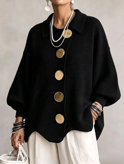 Victoire | Cárdigan oversize con grandes botones dorados para Mujer