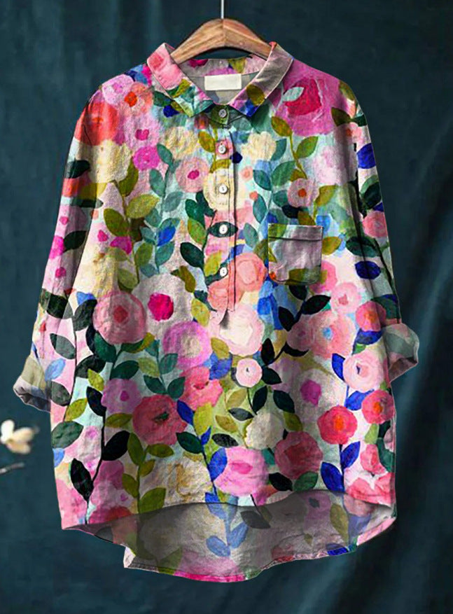 Laura™ | Blusa clásica con estampado flora