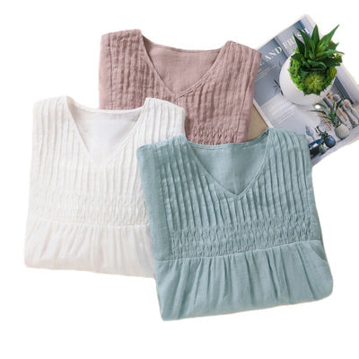 Laurienne™ | Blusa plisada con cuello en V