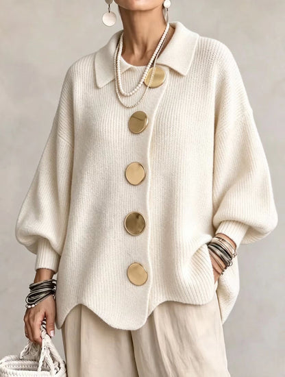 Victoire | Cárdigan oversize con grandes botones dorados para Mujer