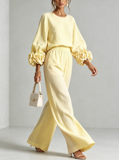 KALINA | Vestido con Flores en los puños para Mujer