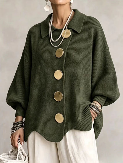 Victoire | Cárdigan oversize con grandes botones dorados para Mujer