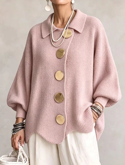 Victoire | Cárdigan oversize con grandes botones dorados para Mujer