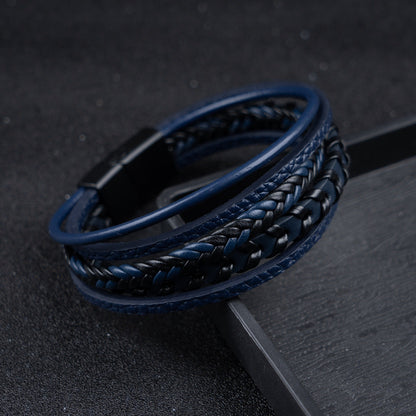 Cruz - Pulsera de cuero para hombres – robusta, elegante y atemporal