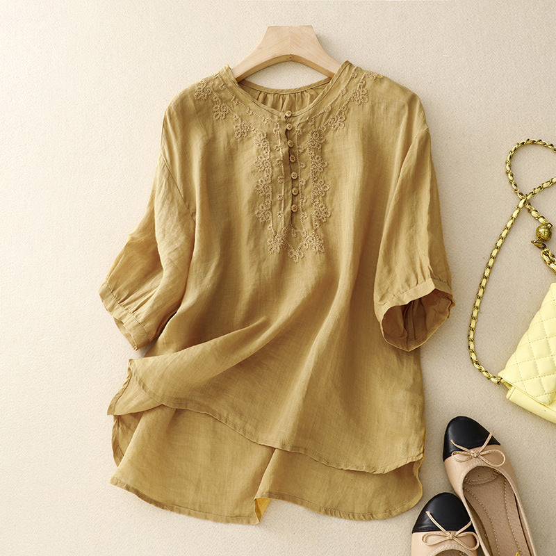 Laurienne™ | Blusa bordada con botones