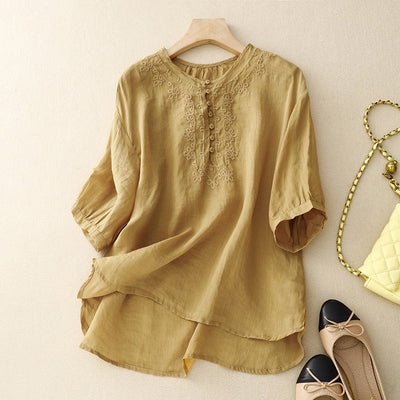 Laurienne™ | Blusa bordada con botones
