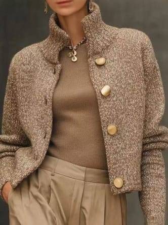 MARA | Cárdigan corto con cuello alto y botones