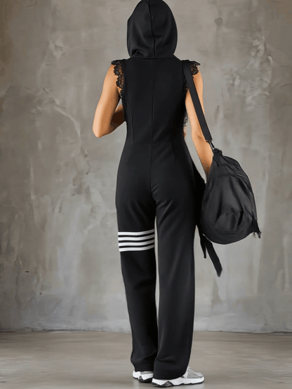 Daniela | Mono deportivo retro con capucha y rayas para Mujer