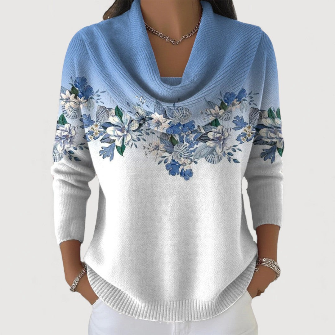 Amor | Suéter floral con cuello suave