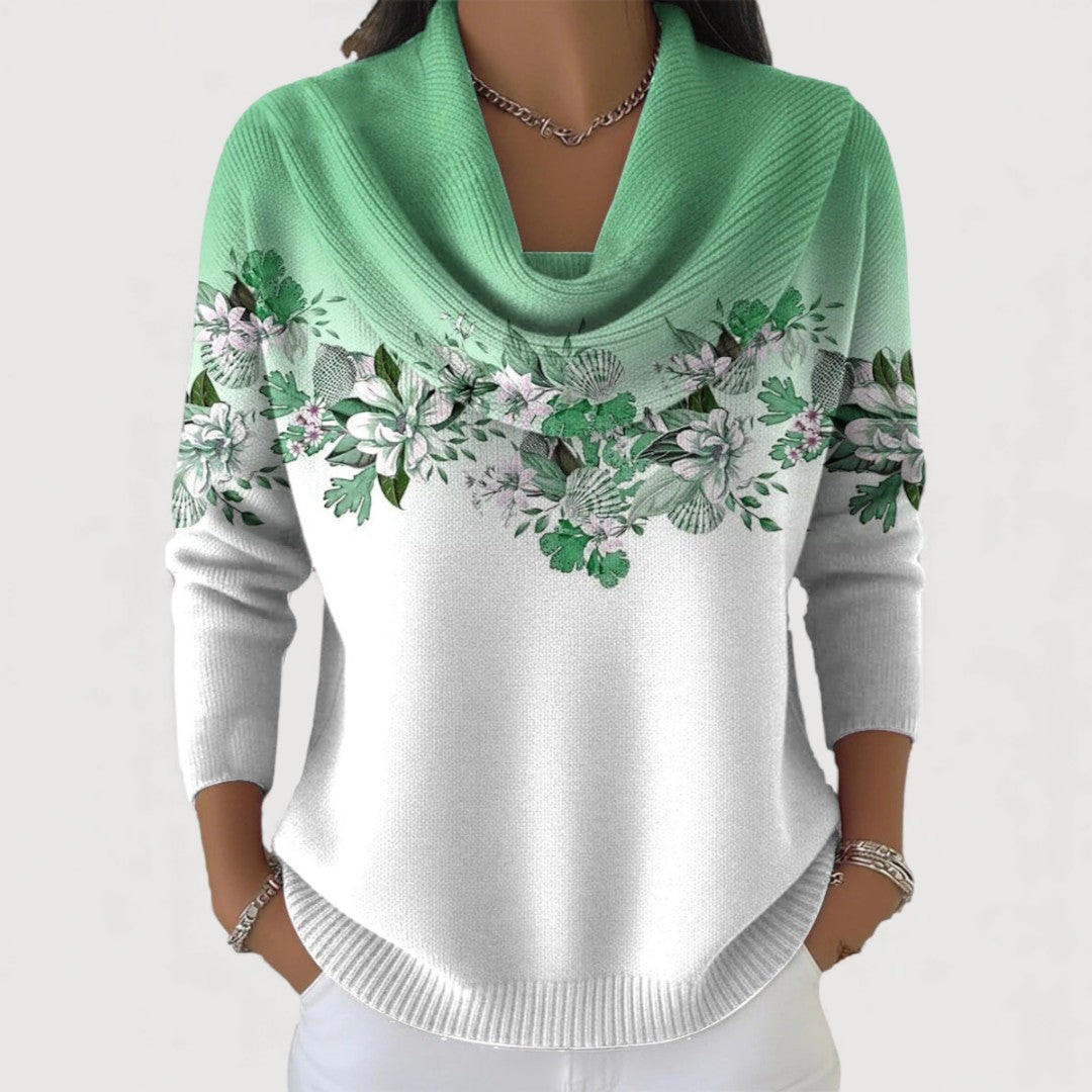 Amor | Suéter floral con cuello suave