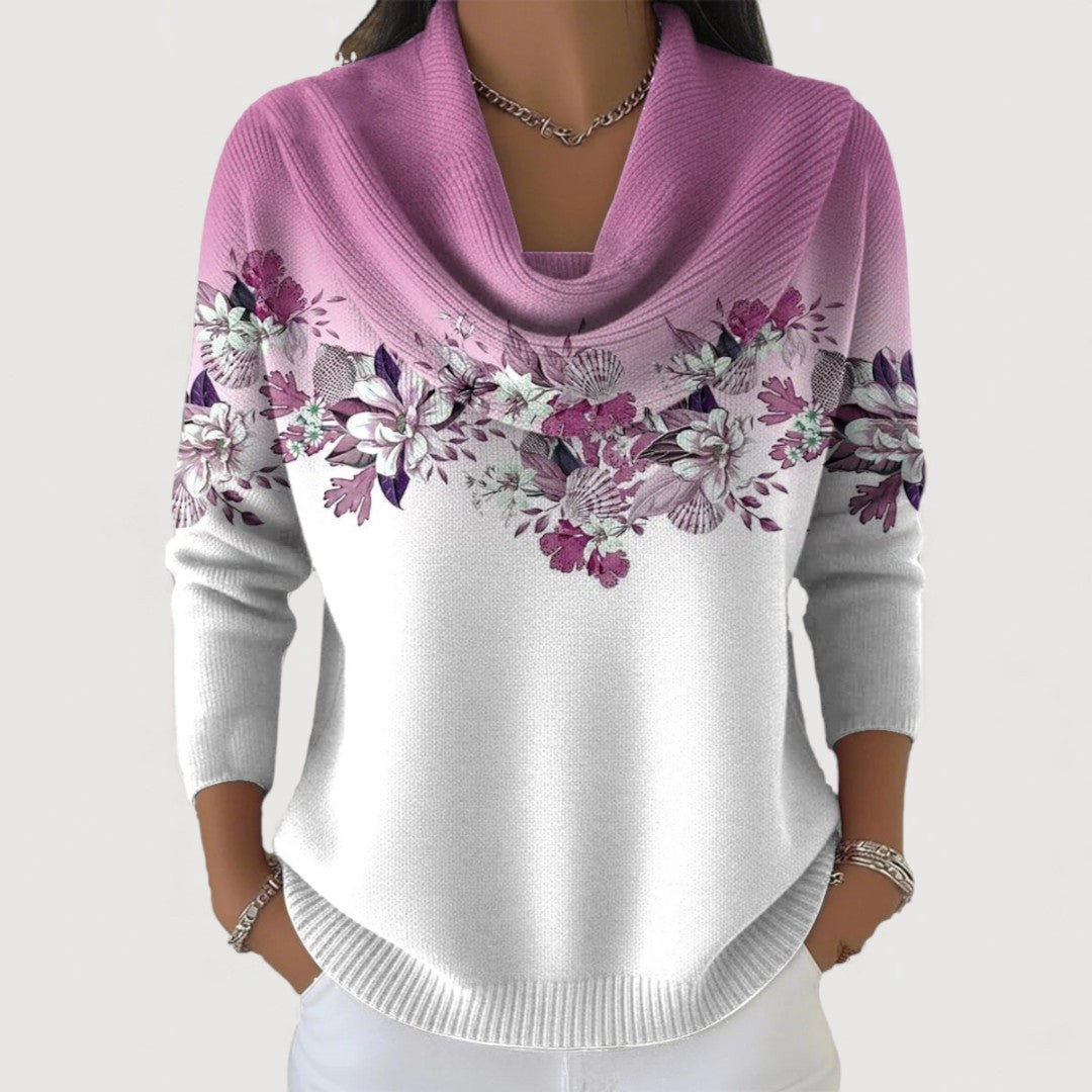Amor | Suéter floral con cuello suave