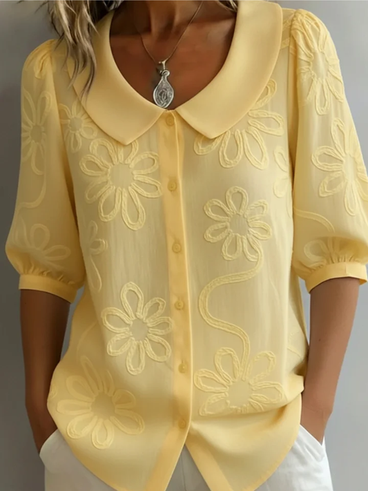 Sara – Blusa de Mujer con flores bordadas