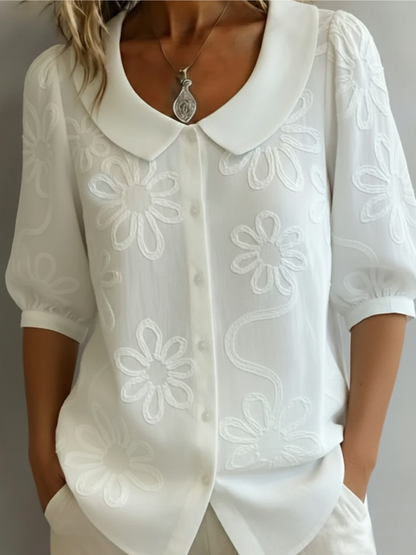 Sara – Blusa de Mujer con flores bordadas