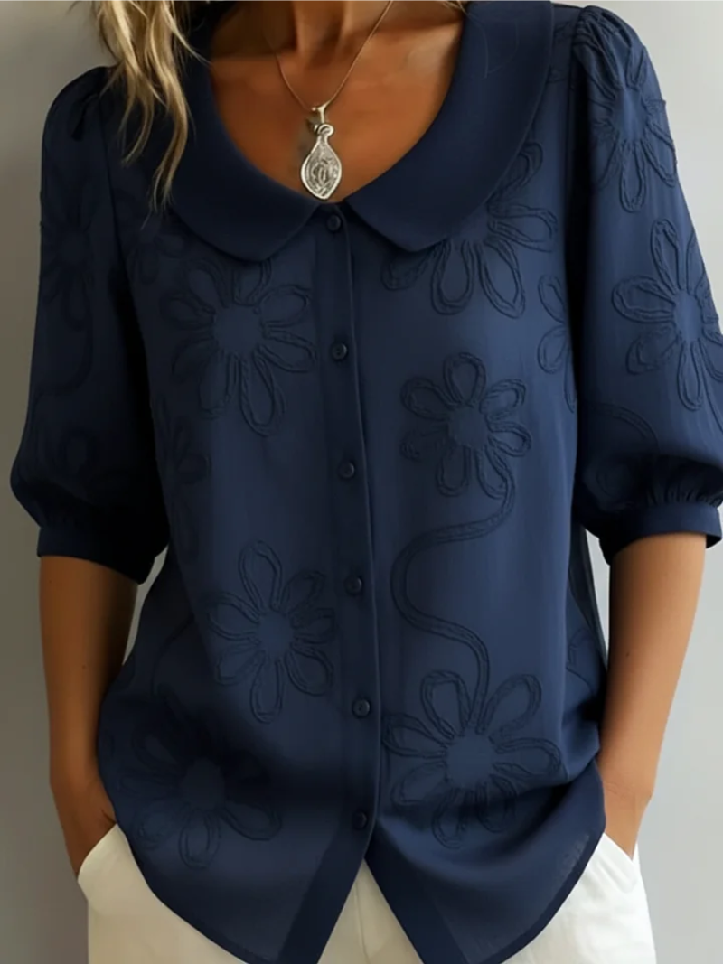 Sara – Blusa de Mujer con flores bordadas