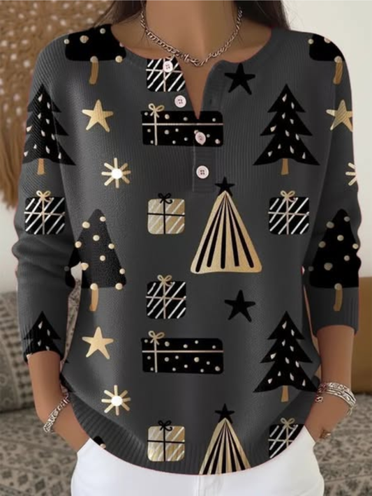 Kira – Suéter cálido con motivo navideño festivo