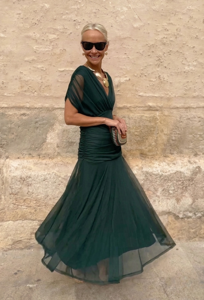 Alondra - Vestido Largo con Estampado Floral Fantasía y Escote en V para Mujer