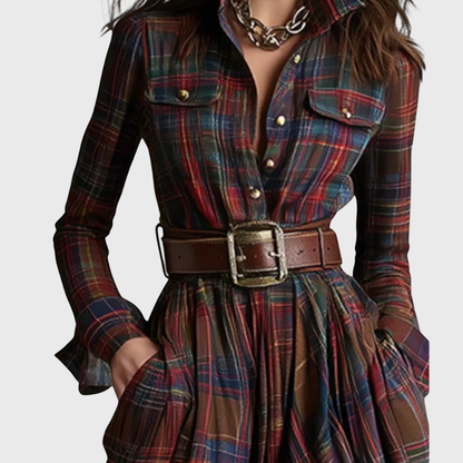 Lina - Maxi vestido a cuadros