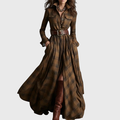 Lina - Maxi vestido a cuadros