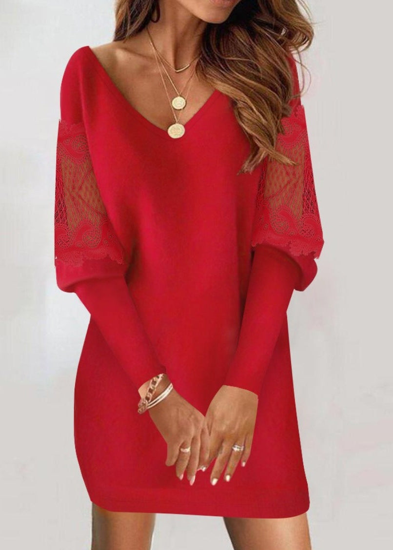 Caterine | Vestido de mangas de encaje