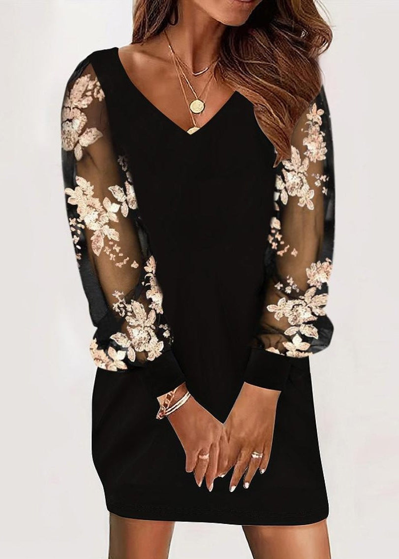 Caterine | Vestido de mangas de encaje