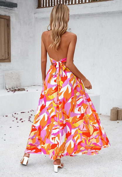 Scarlett™ Vestido plisado de tirantes y estampado primavera/verano