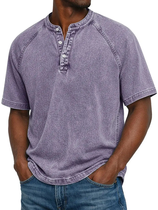 Felipe - Camisa vintage con botones para hombre