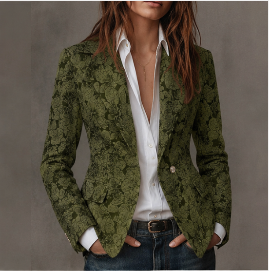 Loretta | Blazer Jacquard en Cachemira Ajustado para Mujer