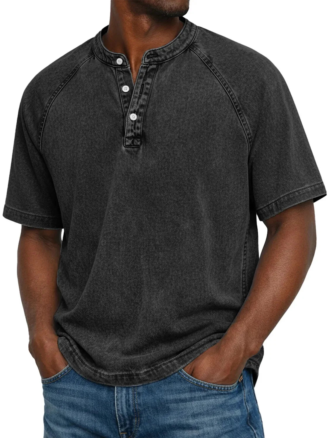 Felipe - Camisa vintage con botones para hombre
