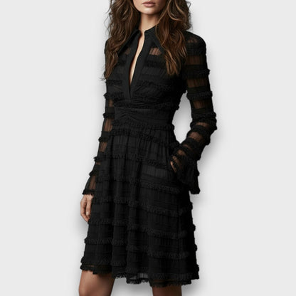 Parisa – Vestido de Mujer Midi de Flecos Transparente